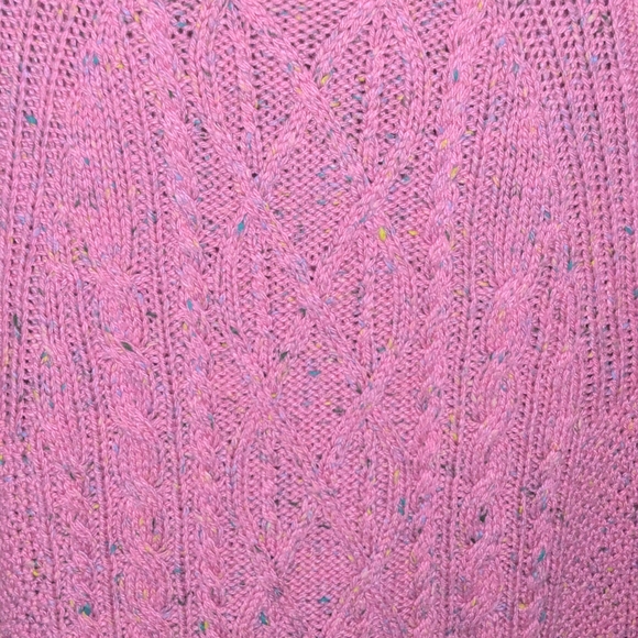 J.Crew Pink Tweed Cable Knit Sweater XS Women’s Textured Crewneck Pullover - Picture 5 of 12